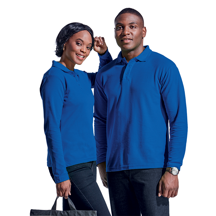 Ladies 175G Pique Knit Long Sleeve Golfer - Image 2