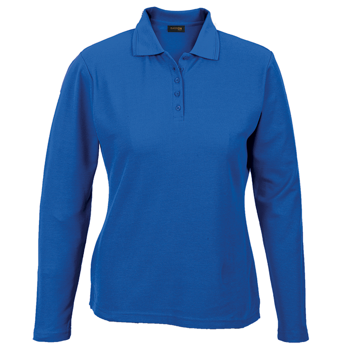Ladies 175G Pique Knit Long Sleeve Golfer - Image 4