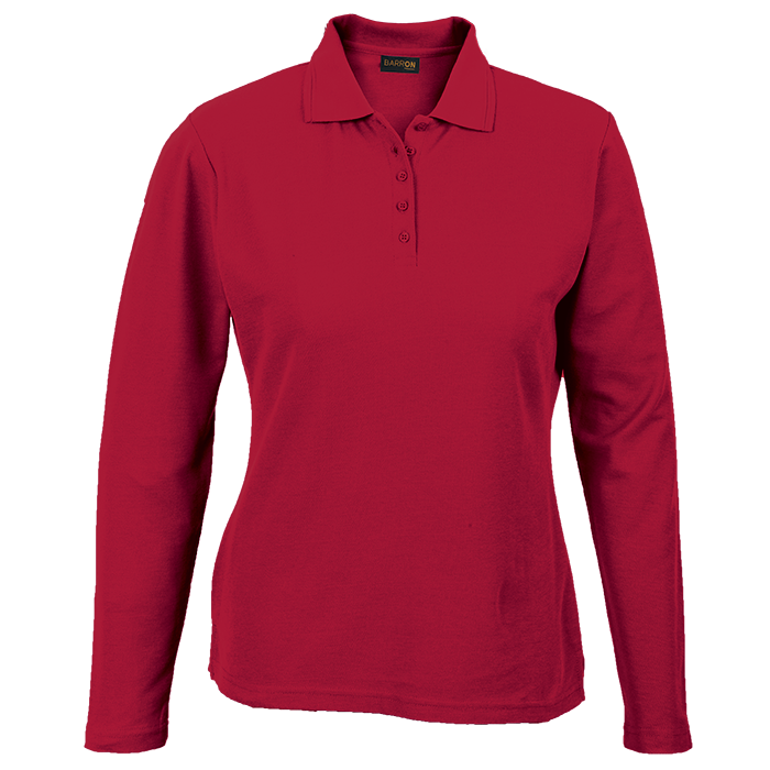 Ladies 175G Pique Knit Long Sleeve Golfer - Image 5