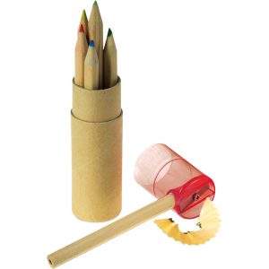Coloured Pencil Set with Sharpener – Set of 6